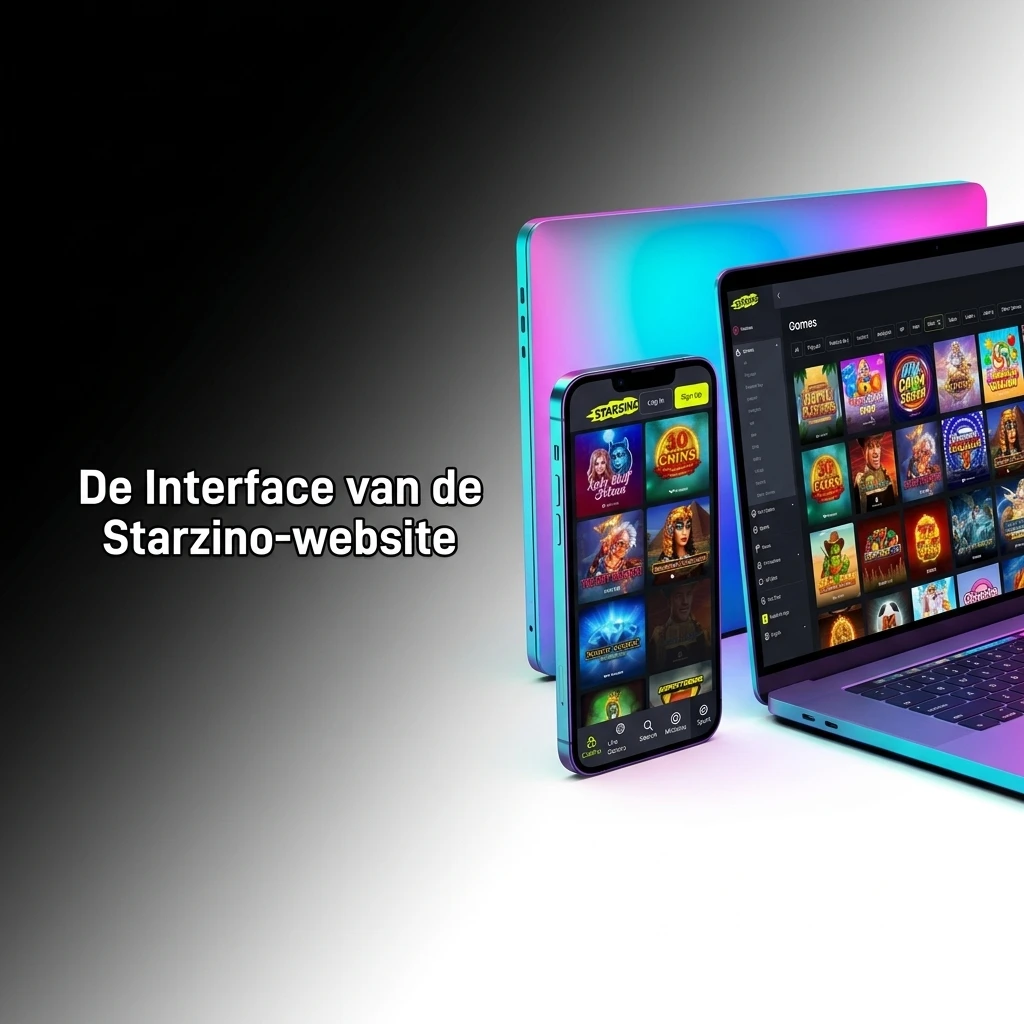 Overzicht van de heldere en gebruiksvriendelijke interface van de Starzino-website met navigatiebalk