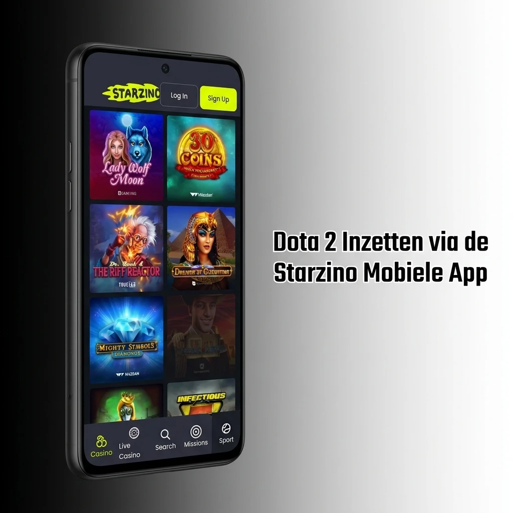 Starzino mobiele app voor Dota 2 inzetten op Android en iOS met live odds en esports markten