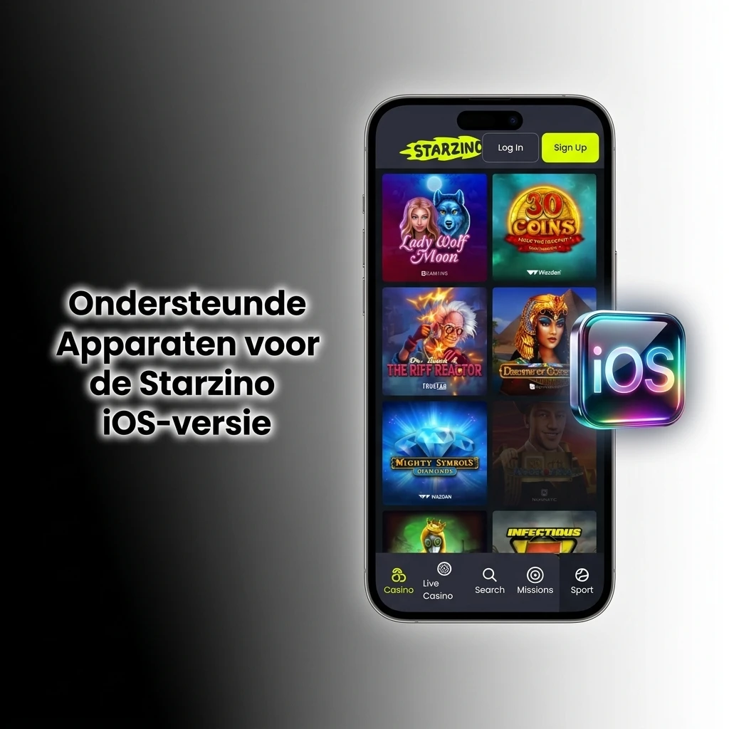 Ondersteunde Apple-apparaten voor Starzino iOS-app: iPhone en iPad modellen met iOS 14 of hoger