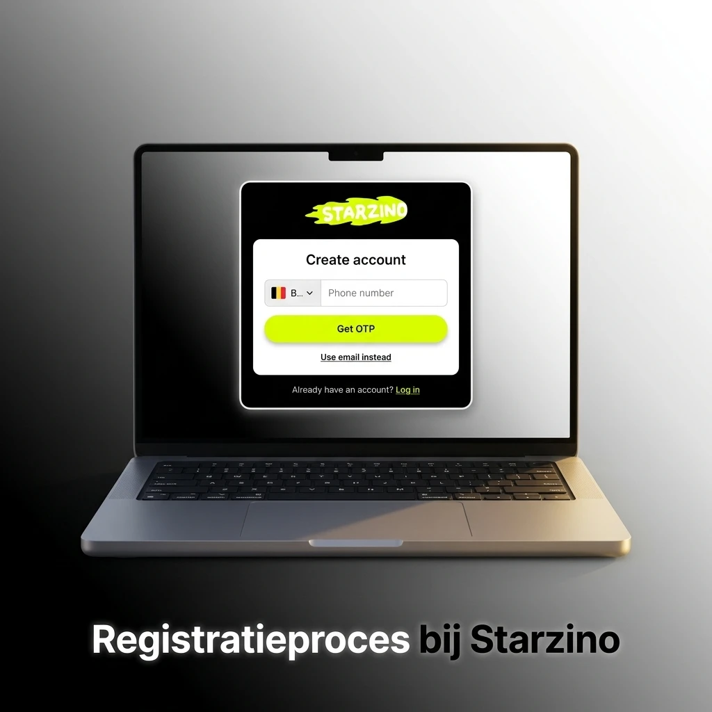 Stapsgewijs registratieproces bij Starzino casino met formulier, e-mailbevestiging en welkomstbonus activatie
