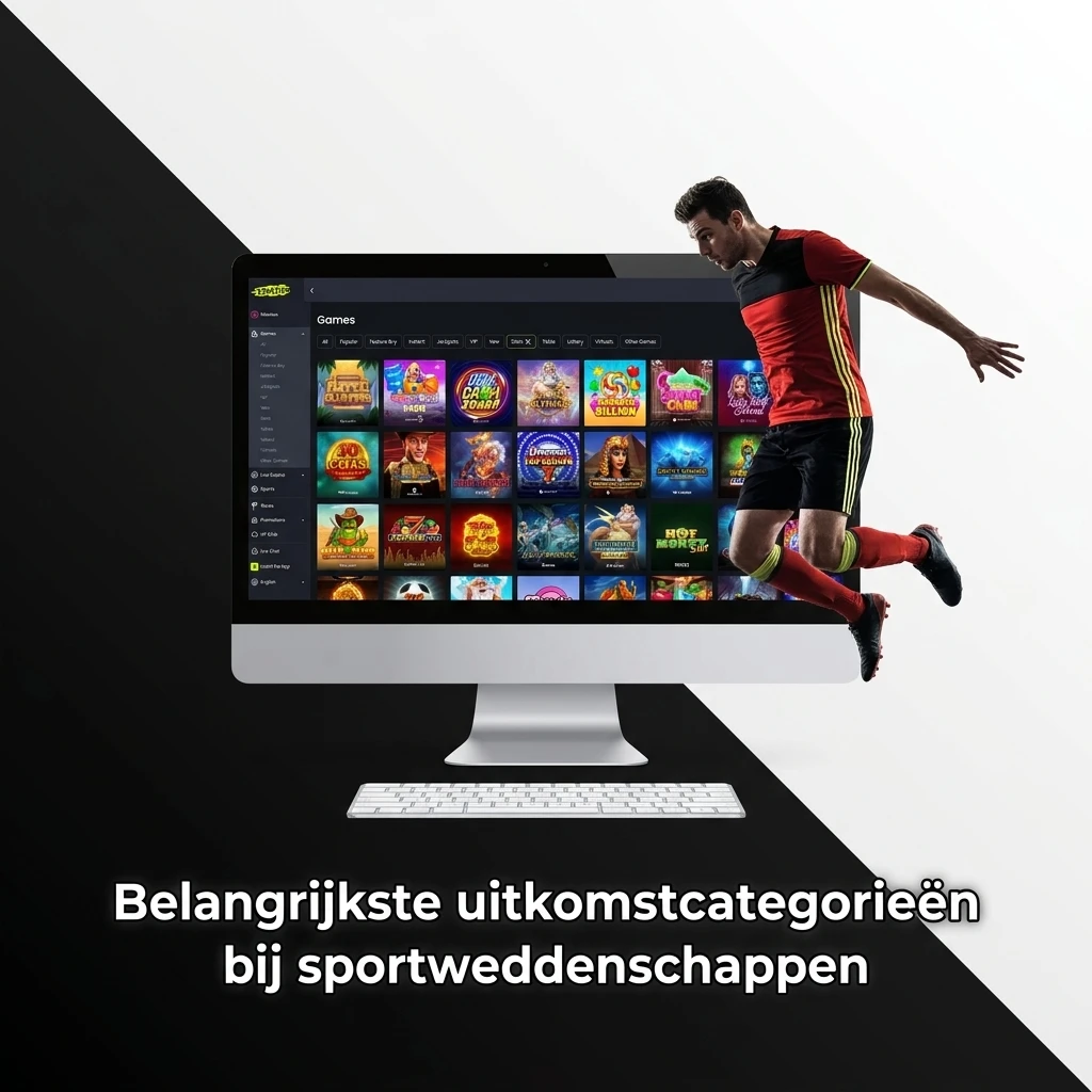 Overzicht van uitkomstcategorieën bij sportweddenschappen: 1X2, handicap, over/under, BTS en eerste doelpuntenmaker