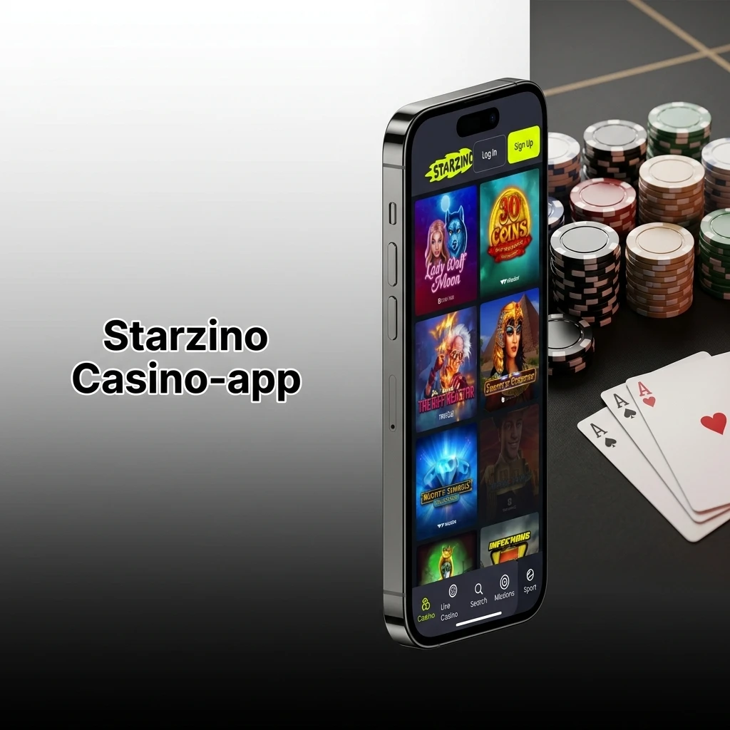 Starzino Casino-app met live casino, tafelspelen en gokkasten van Pragmatic Play, NetEnt en Evolution Gaming