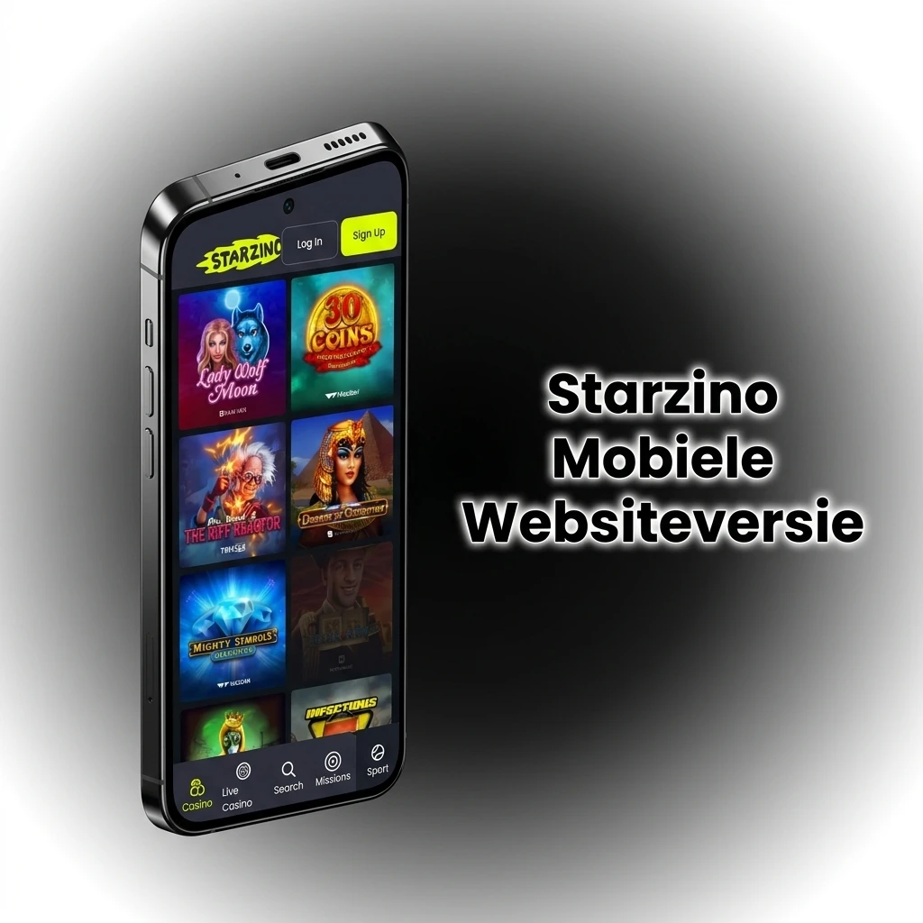 Starzino mobiele website op smartphone en tablet met sportweddenschappen en casinospellen