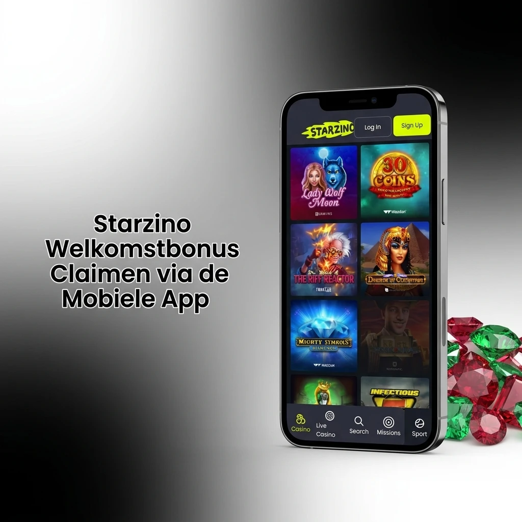 Starzino mobiele app welkomstbonus claimen via smartphone of tablet in eenvoudige stappen