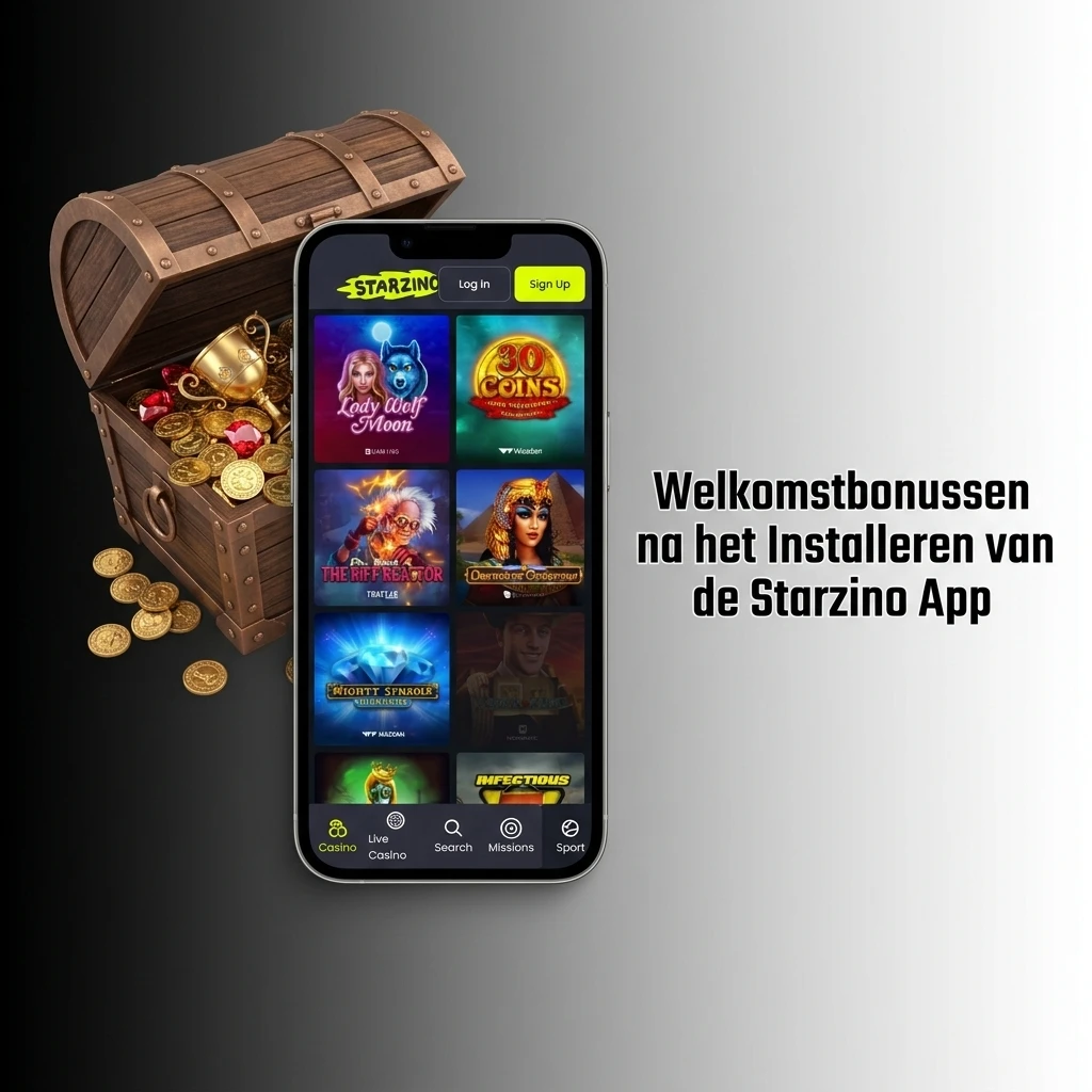 Starzino app welkomstbonus: 200% tot €1000 casinobonus en €15 freebet na registratie